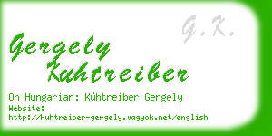 gergely kuhtreiber business card